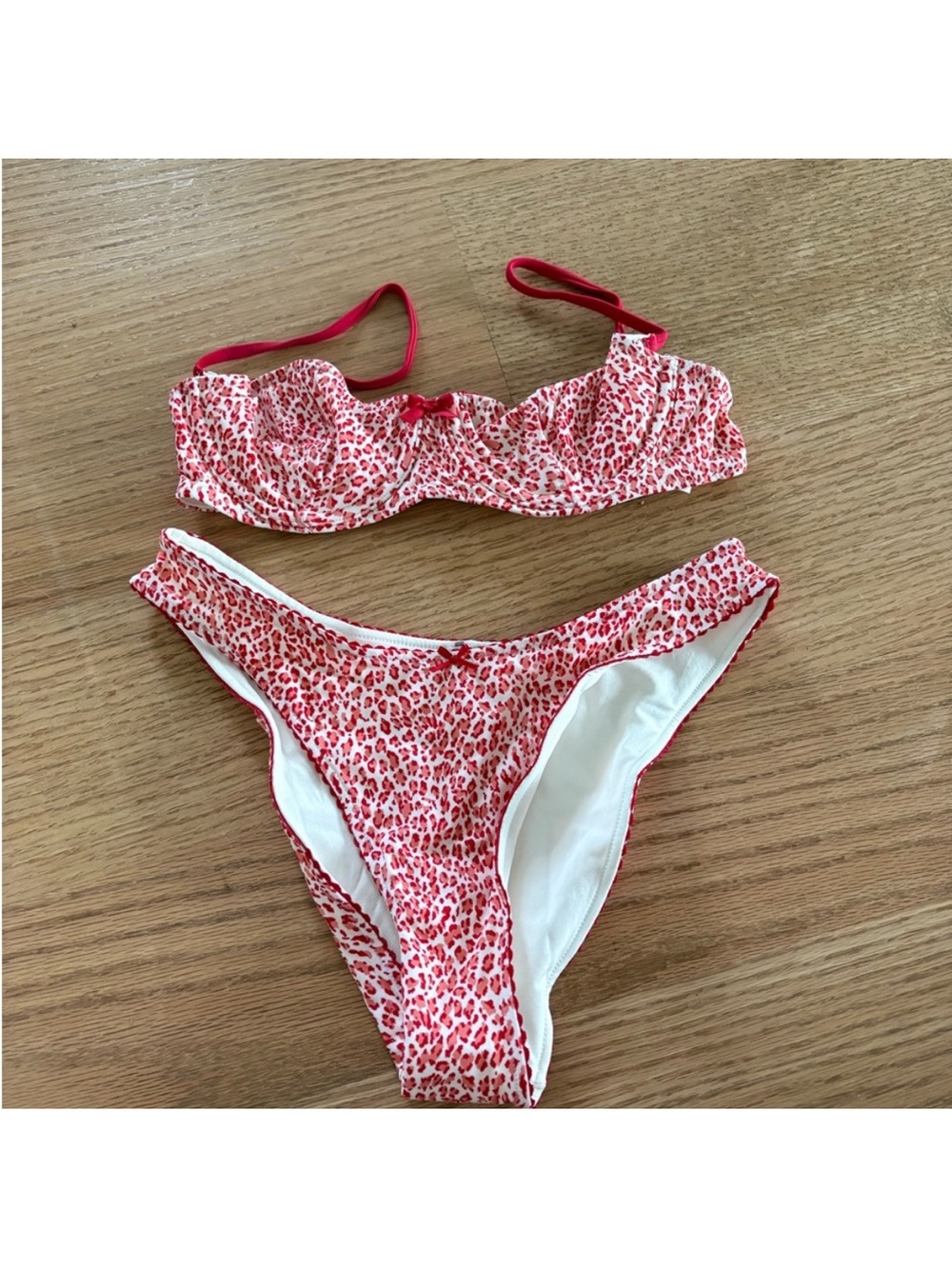 Frankie’s bikinis red cheetah print bikini